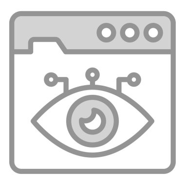 Web Görüşü Simgesi. Kullanıcı arayüzü Vektör İllüstrasyonu, Satır Sanatı Biçiminde Basit Bir Vektör İşareti ve Moda Sembolü olarak, Tasarım ve Web Siteleri veya Mobil Uygulamalar için,