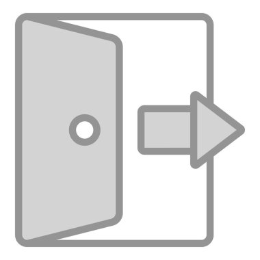 çıkış Simgesi. Kullanıcı arayüzü Vektör İllüstrasyonu, Satır Sanatı Biçiminde Basit Bir Vektör İşareti ve Moda Sembolü olarak, Tasarım ve Web Siteleri veya Mobil Uygulamalar için,