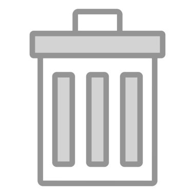 Çöp Simgesi. Kullanıcı arayüzü Vektör İllüstrasyonu, Satır Sanatı Biçiminde Basit Bir Vektör İşareti ve Moda Sembolü olarak, Tasarım ve Web Siteleri veya Mobil Uygulamalar için,