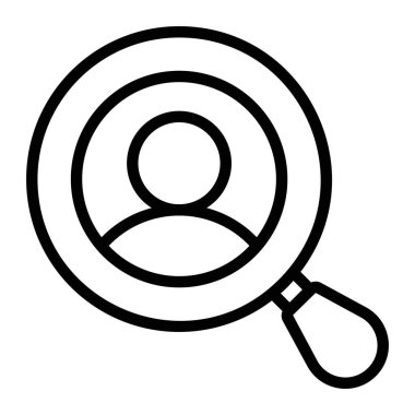 arama kullanıcı simgesi. Kullanıcı arayüzü Vektör İllüstrasyonu, Satır Sanatı Biçiminde Basit Bir Vektör İşareti ve Moda Sembolü olarak, Tasarım ve Web Siteleri veya Mobil Uygulamalar için,