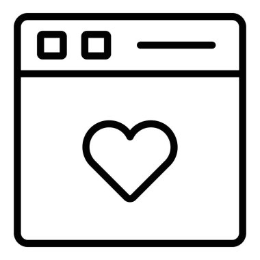 En sevdiği simge. Kullanıcı arayüzü Vektör İllüstrasyonu, Satır Sanatı Biçiminde Basit Bir Vektör İşareti ve Moda Sembolü olarak, Tasarım ve Web Siteleri veya Mobil Uygulamalar için,