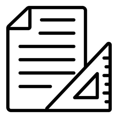 Simge ölçülüyor. Kullanıcı arayüzü Vektör İllüstrasyonu, Satır Sanatı Biçiminde Basit Bir Vektör İşareti ve Moda Sembolü olarak, Tasarım ve Web Siteleri veya Mobil Uygulamalar için,