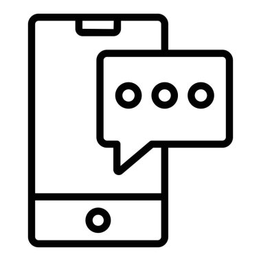 Sohbet Simgesi. Kullanıcı arayüzü Vektör İllüstrasyonu, Satır Sanatı Biçiminde Basit Bir Vektör İşareti ve Moda Sembolü olarak, Tasarım ve Web Siteleri veya Mobil Uygulamalar için,