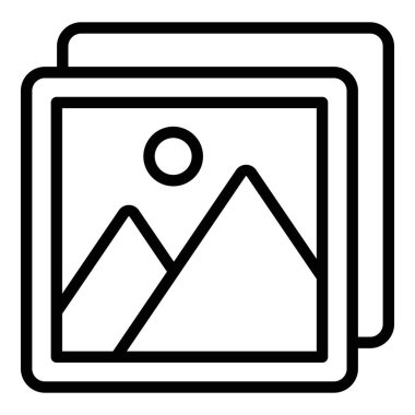 resim simgesi. Kullanıcı arayüzü Vektör İllüstrasyonu, Satır Sanatı Biçiminde Basit Bir Vektör İşareti ve Moda Sembolü olarak, Tasarım ve Web Siteleri veya Mobil Uygulamalar için,