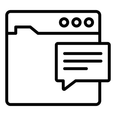 Mesaj Simgesi. Kullanıcı arayüzü Vektör İllüstrasyonu, Satır Sanatı Biçiminde Basit Bir Vektör İşareti ve Moda Sembolü olarak, Tasarım ve Web Siteleri veya Mobil Uygulamalar için,