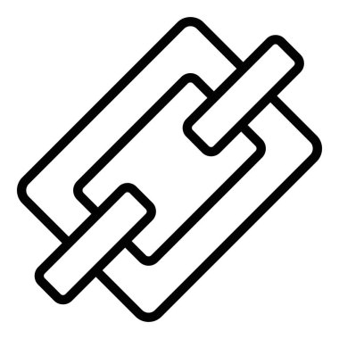 Simge bağlantısı. Kullanıcı arayüzü Vektör İllüstrasyonu, Satır Sanatı Biçiminde Basit Bir Vektör İşareti ve Moda Sembolü olarak, Tasarım ve Web Siteleri veya Mobil Uygulamalar için,