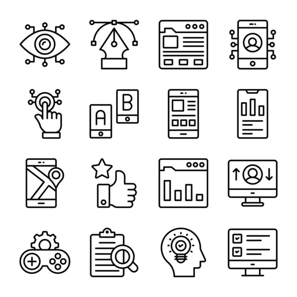 stock vector Set of user interface icons, web design, user interface, mobile, computer and other projects.