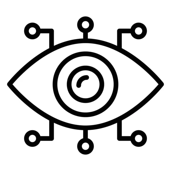 Cyber Auge Ikone Benutzeroberfläche Vektorillustration Als Einfaches Vektorzeichen Und Trendiges — Stockvektor