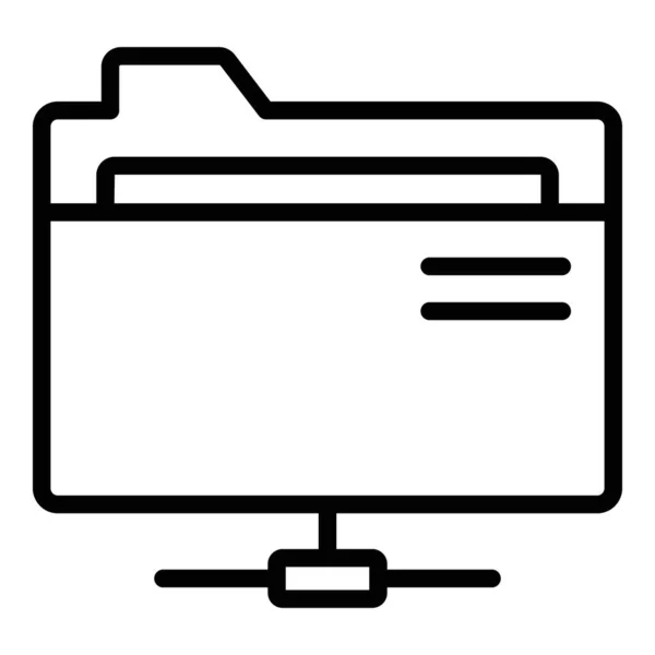网络文件夹Icon 用户界面矢量图解 作为线条艺术风格中的一个简单矢量符号和趋势符号 用于设计和网站或移动应用程序 — 图库矢量图片