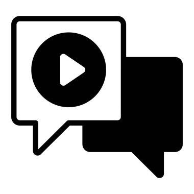 Görüntülü sohbet simgesi. Kullanıcı arayüzü Vektör İllüstrasyonu, Satır Sanatı Biçiminde Basit Bir Vektör İşareti ve Moda Sembolü olarak, Tasarım ve Web Siteleri veya Mobil Uygulamalar için,