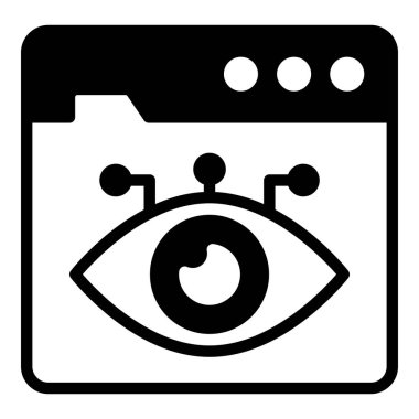 Web Görüşü Simgesi. Kullanıcı arayüzü Vektör İllüstrasyonu, Satır Sanatı Biçiminde Basit Bir Vektör İşareti ve Moda Sembolü olarak, Tasarım ve Web Siteleri veya Mobil Uygulamalar için,