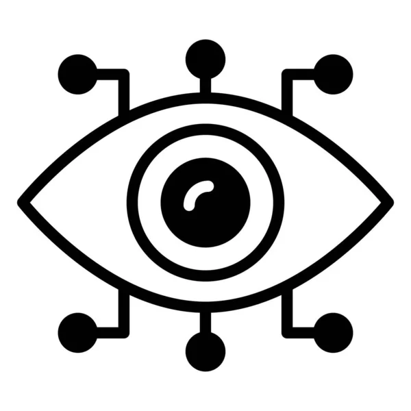 Cyber Eye Icon Interfaz Usuario Vector Illustration Simple Vector Sign — Archivo Imágenes Vectoriales