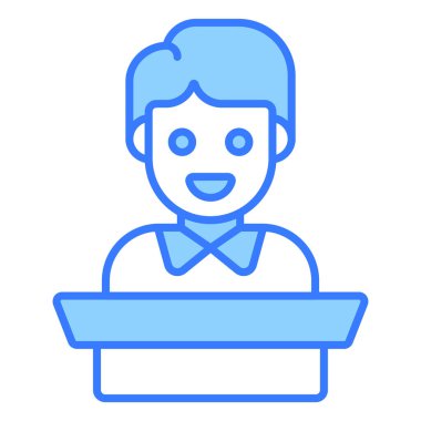 Eğitmen Finans İlgili Vektör Hattı Simgesi. Düzenlenebilir Piksel Mükemmel