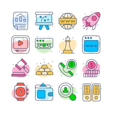 İş ve Mali İlişkili Vektör Simgesi. mobil uygulamalar, arayüz tasarımı: iş, finans