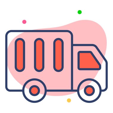 Teslimat kamyonu Finans İlgili Vektör Hattı Simgesi. Düzenlenebilir Piksel Mükemmel.