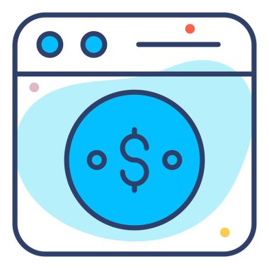 Web sayfası Finans İlgili Vektör Satırı Simgesi. Düzenlenebilir Piksel Mükemmel.