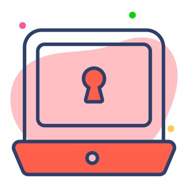 Bilgisayar güvenliği Finans İlgili Vektör Hattı Simgesi. Düzenlenebilir Piksel Mükemmel.