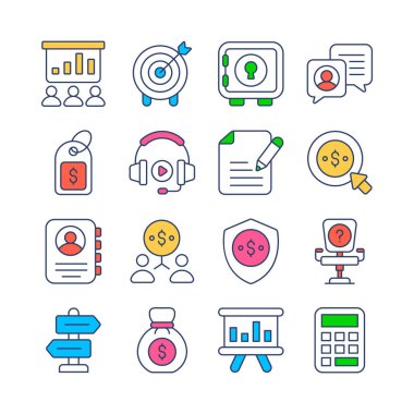 İş ve Mali İlişkili Vektör Simgesi. mobil uygulamalar, arayüz tasarımı: iş, finans