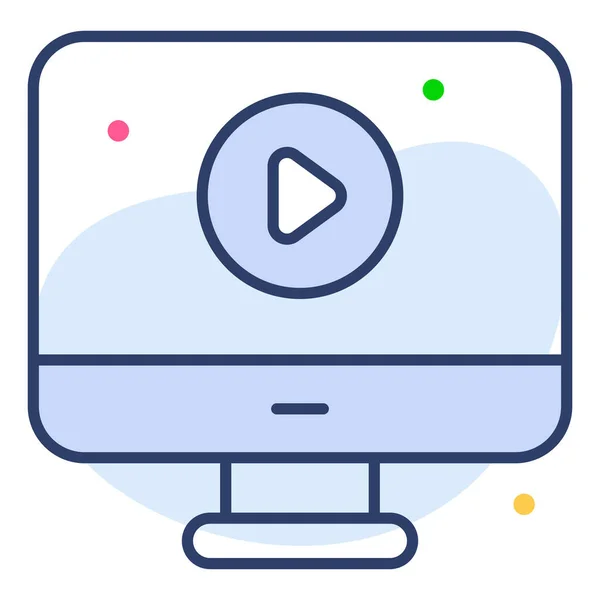 Βίντεο Blog Finance Related Vector Line Εικονίδιο Επεξεργάσιμο Stroke Pixel — Διανυσματικό Αρχείο