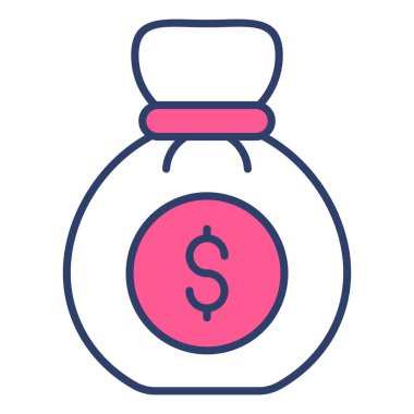 Para çantası Finans İlgili Vektör Hattı Simgesi. Düzenlenebilir Piksel Mükemmel.