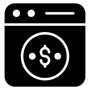 Web sayfası Finans İlgili Vektör Satırı Simgesi. Düzenlenebilir Piksel Mükemmel.