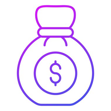 Para çantası Finans İlgili Vektör Hattı Simgesi. Düzenlenebilir Piksel Mükemmel.