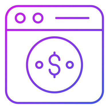 Web sayfası Finans İlgili Vektör Satırı Simgesi. Düzenlenebilir Piksel Mükemmel.