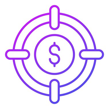 Hedef Finans İlgili Vektör Satır Simgesi. Düzenlenebilir Piksel Mükemmel.