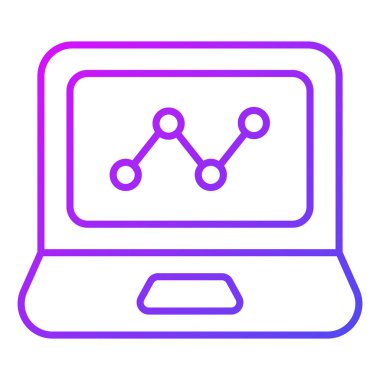 Bilgisayar Finans İlgili Vektör Hattı Simgesi. Düzenlenebilir Piksel Mükemmel.