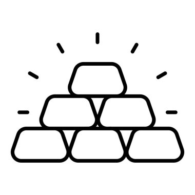 Altın külçeli Finans İlgili Vektör Hattı Simgesi. Düzenlenebilir Piksel Mükemmel.