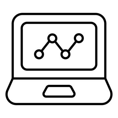 Bilgisayar Finans İlgili Vektör Hattı Simgesi. Düzenlenebilir Piksel Mükemmel.