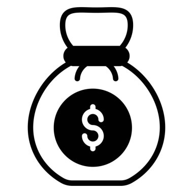 Para çantası Finans İlgili Vektör Hattı Simgesi. Düzenlenebilir Piksel Mükemmel.