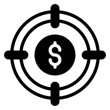 Hedef Finans İlgili Vektör Satır Simgesi. Düzenlenebilir Piksel Mükemmel.