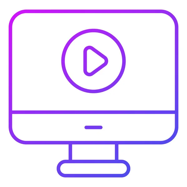 Βίντεο Blog Finance Related Vector Line Εικονίδιο Επεξεργάσιμο Stroke Pixel — Διανυσματικό Αρχείο