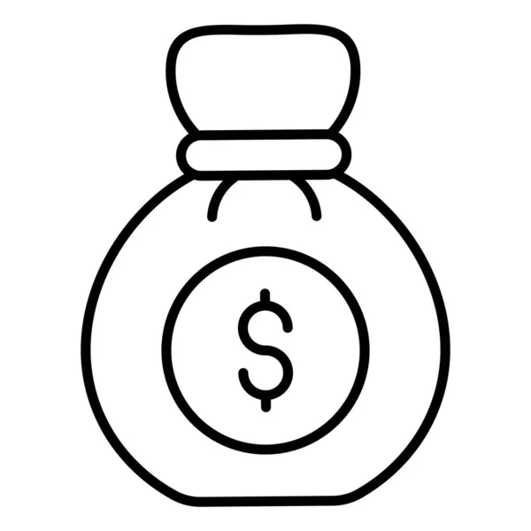 Dinheiro Saco Finanças Related Vector Line Icon Pixel Curso Editável —  Vetores de Stock