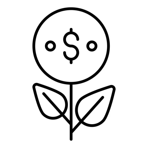 Growth Money Finanzas Relacionadas Vector Line Icon Editable Stroke Pixel — Archivo Imágenes Vectoriales