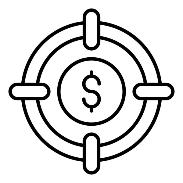 Alvo Finanças Relacionado Vector Line Icon Pixel Curso Editável Perfeito —  Vetores de Stock