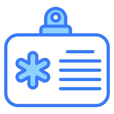 Kimlik Kartı Sağlık Hizmetleri Tıbbi, vektör grafik resimleme simgesi.