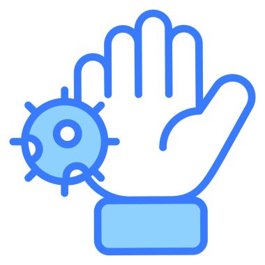 Kirli Eller Sağlık Servisi, vektör grafik resimleme simgesi.