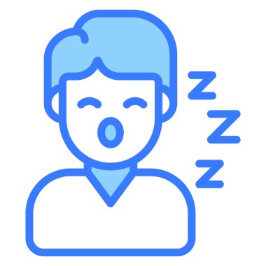 Uyuyan Sağlık Medikal, vektör grafik resimleme simgesi.