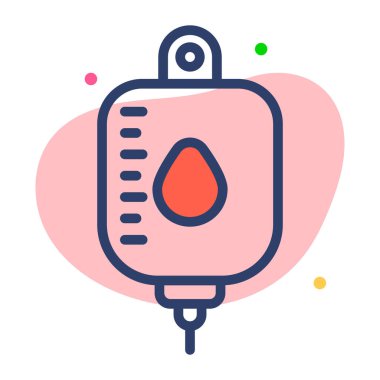 Iv Drip Sağlık Hizmetleri Tıbbi, vektör grafik resimleme simgesi.