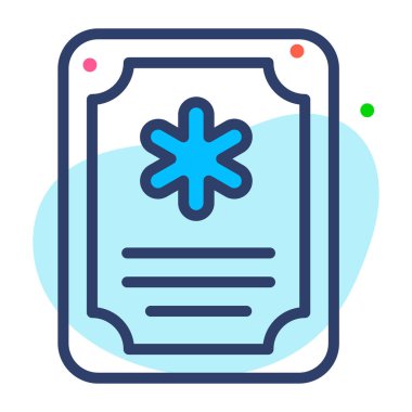 Tıbbi Kitap Sağlık, vektör grafik resimleme simgesi.