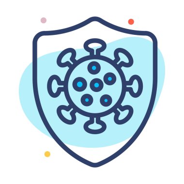 Corona Kalkanı Sağlık Servisi Vektör Grafik İllüstrasyon Simgesi.