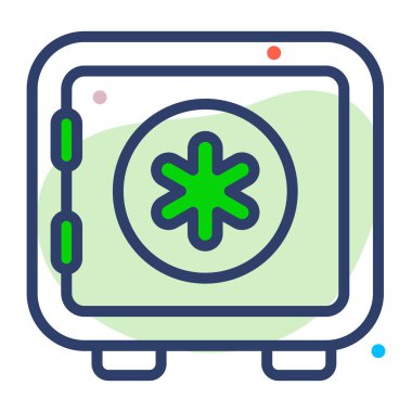 Güvenli Kutu Sağlık Servisi, vektör Grafik İllüstrasyon Simgesi.