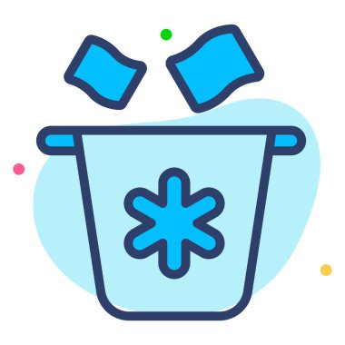 Çöp kutusu Sağlık Servisi, vektör Grafik İllüstrasyon Simgesi.