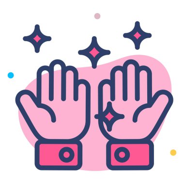 Temiz El Sağlık Servisi Tıbbi, vektör grafik resimleme simgesi.