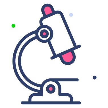 Mikroskop Sağlık Sağlığı, vektör Grafik İllüstrasyon Simgesi.