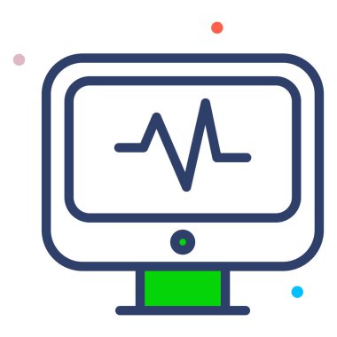Ecg Okuma Sağlık Hizmetleri Tıbbi, vektör grafik resimleme simgesi.