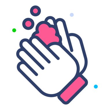 El yıkama sağlık sigortası, vektör grafik resimleme simgesi.