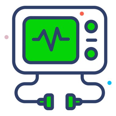 Ecg Okuma Sağlık Hizmetleri Tıbbi, vektör grafik resimleme simgesi.